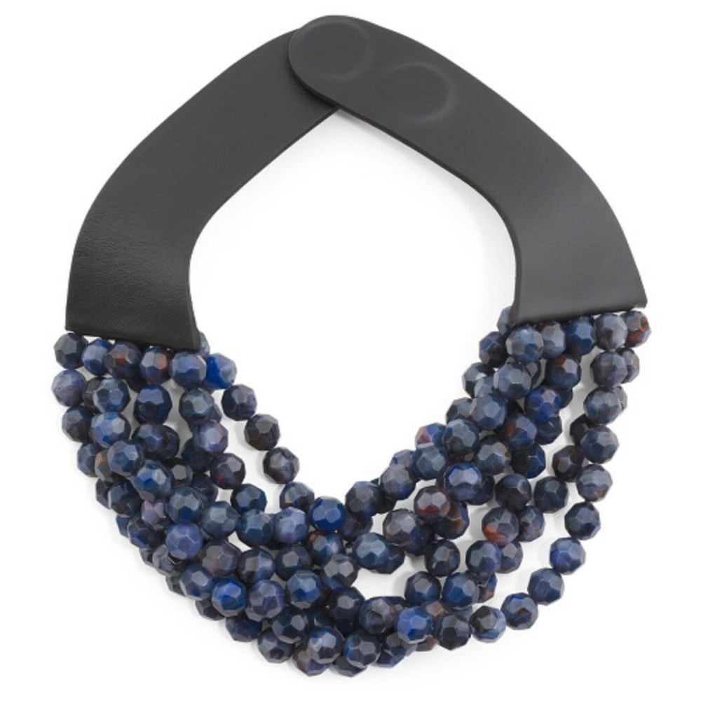 Fairchild Baldwin Necklace beads Marble Blue Bella